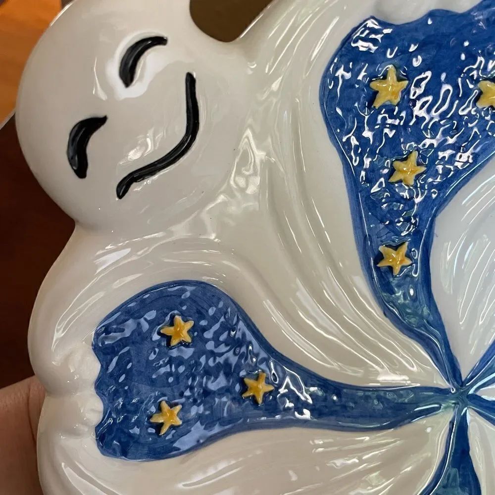 Pacific Rim Hand Painted Ghost Stars Plate Vintage HTF! - Picture 8 of 11